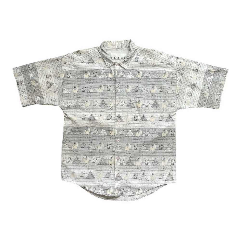 Frank Short Sleeve Button Down Shirt, Gray, Size Medium